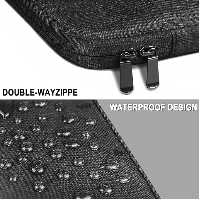 Laptop Sleeve Case, Water Resistant Shockproof Protective Computer Cover Traveling Carrying Bag with Pocket, Portable Laptop Case Compatible for 17 Inch HP, Dell, Lenovo, Lenovo, Acer, Black