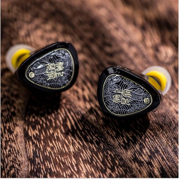 Linsoul TANGZU Wan'er S.G II In Ear Monitor,HiFI Wired Earbuds,10mm Dynamic Driver PET Diaphragm Gaming IEM Earphones with 2Pin Detachable OFC Cable for Audiophile DJ Stage (Clear Black, 4.4mm No Mic)