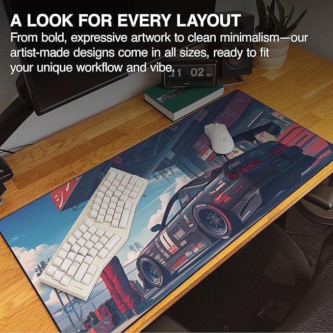 MPCO. Original Large Gaming Desk Mat – 36" x 17" Duraglyde Manga Motors Sanjis-Supra Full Desk Mouse Pad for Smooth Precision – Non-Slip, Washable Extra-Large PC Mouse Pad for Gaming Sessions