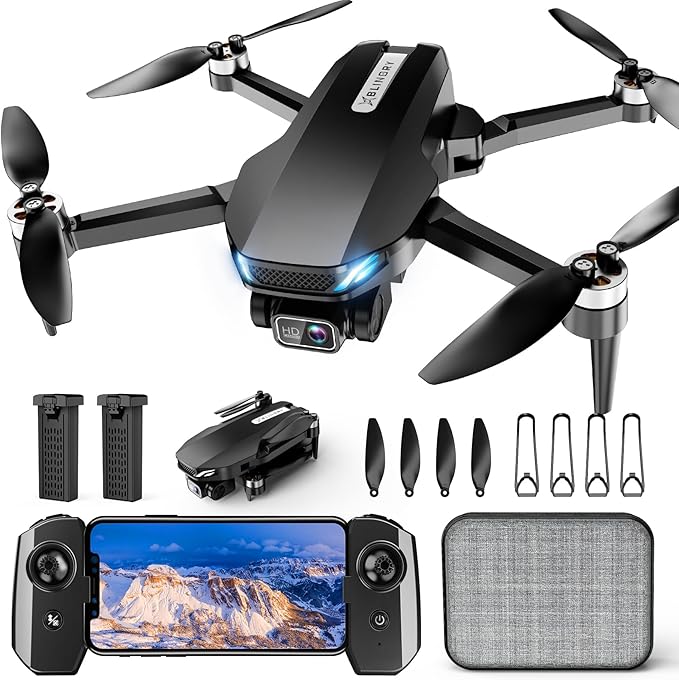 Drone with Camera, 2K HD FPV Drones for Adults, 36 mins Battery Life with 2 Batteries, Gravity Control, One Key Take Off/Land, Waypoint Fly, Gestures Selfie, 3 Speed Modes, Mini Drone for Beginners