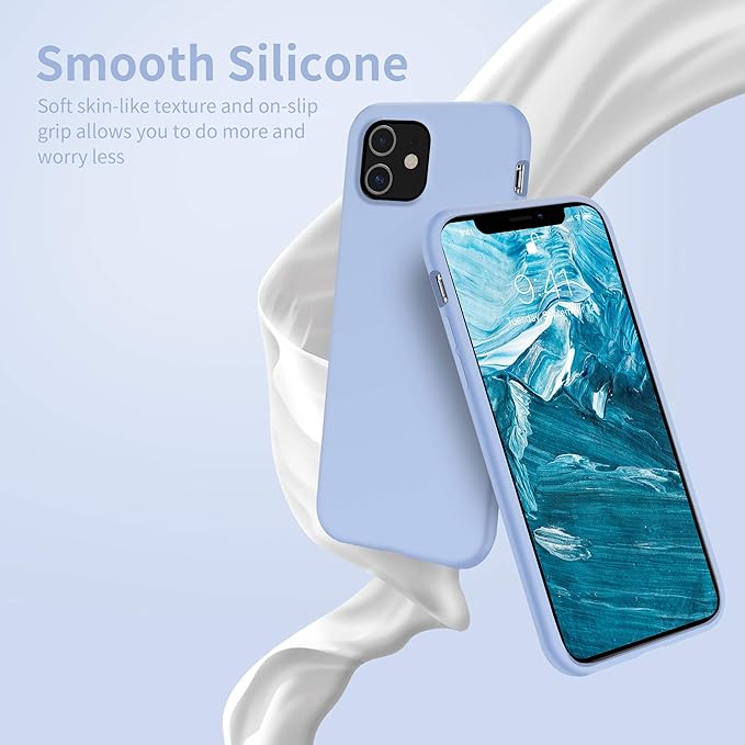 OTOFLY Compatible with iPhone 11 Case,Ultra Slim Fit iPhone Case Liquid Silicone Gel Cover with Full Body Protection Anti-Scratch Shockproof Case (Light Blue)