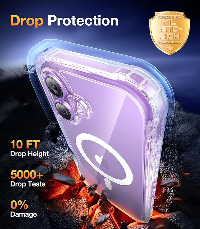 Diaclara Magnetic Designed for iPhone 17 Case 6.3 Inch Full Body Bumper,[Compatible with MagSafe] Military Drop Proof Cover with Built-in Touch Sensitive Anti-Scratch Screen Protector Clear