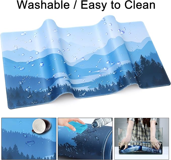 Desk Mat,Large Mouse Pad 35''×15.6'' XXL Extended Mouse Pad Mat Desk Pad with Non-Slip Base Mousepad for Computer,Office,Keyboard and Laptop -Butterflies