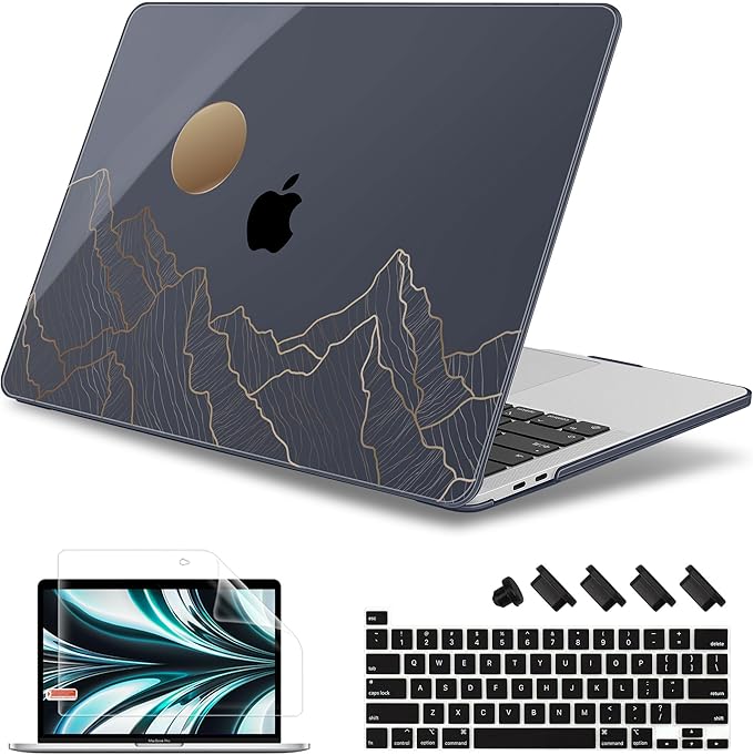 May Chen for MacBook Pro 16 inch A2141 2020 2019 Release, Screen Protector & Keyboard Cover Plastic Soft-Touch Case for MacBook Pro 16-inch with Touch Bar & Touch ID - Gradient Mountain