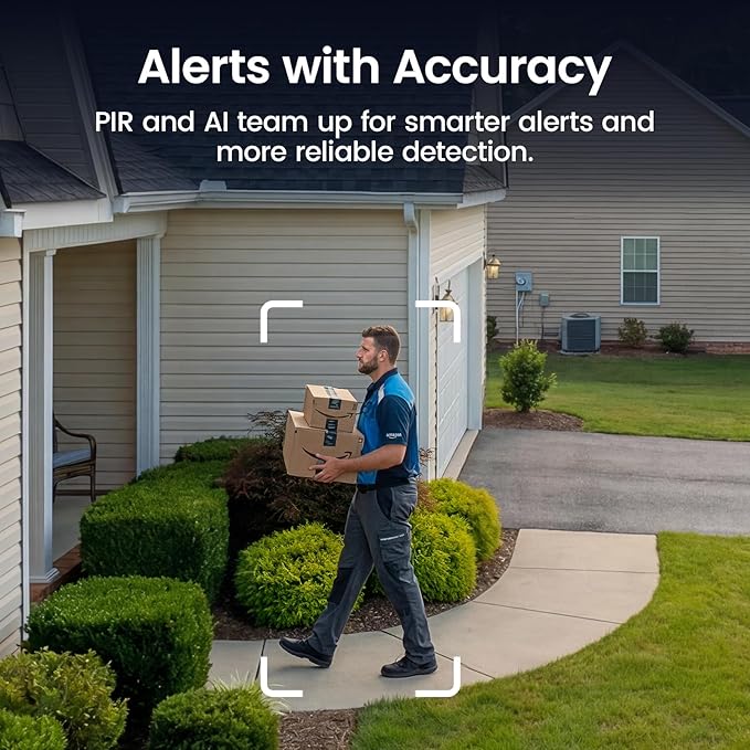 aosu Solar Security Cameras Wireless Outdoor Home System, True 2K HD, Cross-Camera Tracking, PIR + AI Human Detection, Color Night Vision, Local Storage, No Subscription Required, 6-Cam-Kit