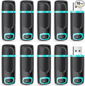 RAOYI 10 PCS 16GB USB 2.0 Flash Drive Thumb Drive Memory Stick Jump Drive Zip Drive for Data Storage and Backup (10 Pack, Cyan)