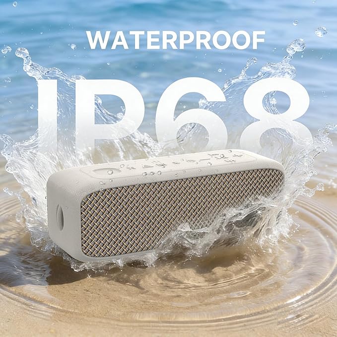 NOBIS Bluetooth Speaker, IP68 Waterproof, Bluetooth 6.0,Portable Speaker Wireless with 20W Loud TWS Stereo Sound, 24H Playtime, Voice Assistant Support, TF Card Slot & AUX Input, for Camping, Travel
