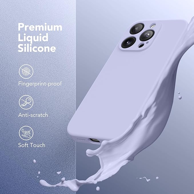 Magnetic for iPhone 13 Pro Max Case, Compatible with MagSafe, [Full Camera Protection][Screen Protector] Silicone Shockproof Protective Phone Case for iPhone 13 Pro Max 6.7", Lilac