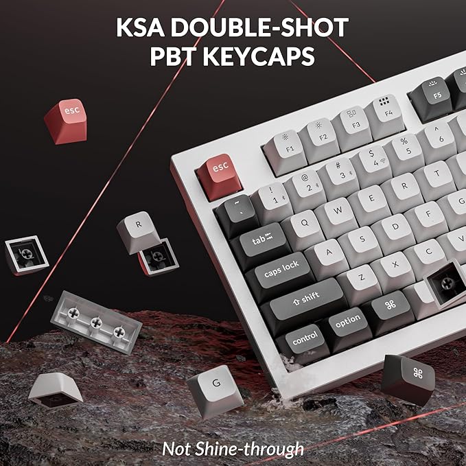 Keychron Q5 Ultra 8K Polling Rate Wireless Mechanical Keyboard 2.4 GHz & Bluetooth 660Hr Battery Aluminum ZMK Launcher with Hot-swappable Brown Switches PBT Keycaps for Mac Windows Linux - White