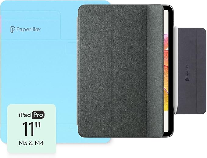Paperlike® Folio Case for iPad Pro 11 inch (M5 / M4) - Magnetic, Lightweight, Slim, Protective case with Apple Pencil Charging, auto Sleep/Wake
