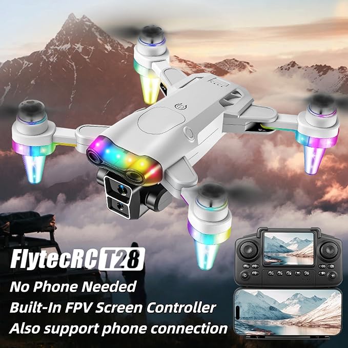 Drones for kids 8-12 with camera – Drone with camera for kids & Beginners, Mini kids drone with Fancy LED Lights, 2.4" Built-In FPV Screen, Dual Batteries, Indoor & Outdoor Toy Gift