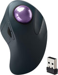 Wireless Trackball Mouse for Large Hands, Ergonomic Index Finger Control, Rechargeable Bluetooth/USB Mouse with Precise Smooth Tracking, Multi-Device Connection for Windows & Mac, Purple