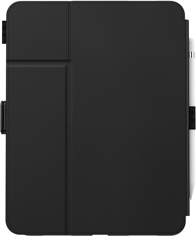 Speck Case for iPad Pro 10th Generation 10.9 Inch - Drop & Camera Protection, Slim Multi Range Stand, Apple Pencil Holder - Black/Black/White