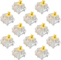 Zhouwang Crystal Yellow Switch Mechanical Keyboard Replacement,3 Pin Linear/Accurate Typing/Dustproof/RGB Transparent Gaming Keyboard Switches(72Pcs)