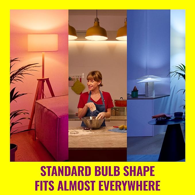 WiZ Connected 100W A19 LED Smart Light Bulbs Color 3-Pack - Connects to Your Wi-Fi - E26 Smart Bulb - Control with Voice or App + Activate with Motion - Matter Compatible