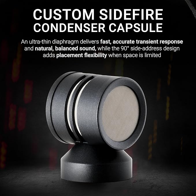 SE ELECTRONICS sE7 sideFire XLR Small Diaphragm Condenser Microphone with 90° Rotated Capsule - Professional Instrument Microphone for Drums & Guitar in Studio or on Stage - Music Recording Mic