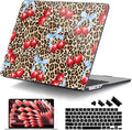DONGKE Compatible with M5 MacBook Air 15 inch Case 2026 2025-2023 A3448 A3241 A3114 A2941 M4 M3 M2 Liquid Retina Display Touch ID, Protective Hard Shell Cover & Keyboard Skin - Leopard Cherry