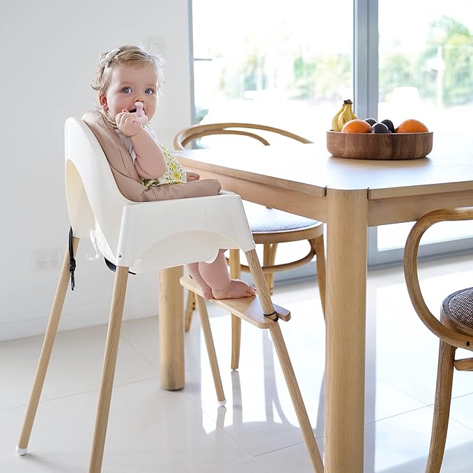 Nibble and Rest Woodsi Footsi Highchair Footrest for IKEA Antilop, Bamboo Wooden Footrest, Height Adjustable, High Chair Accessories,Suitable Footstool with Rounded Corners