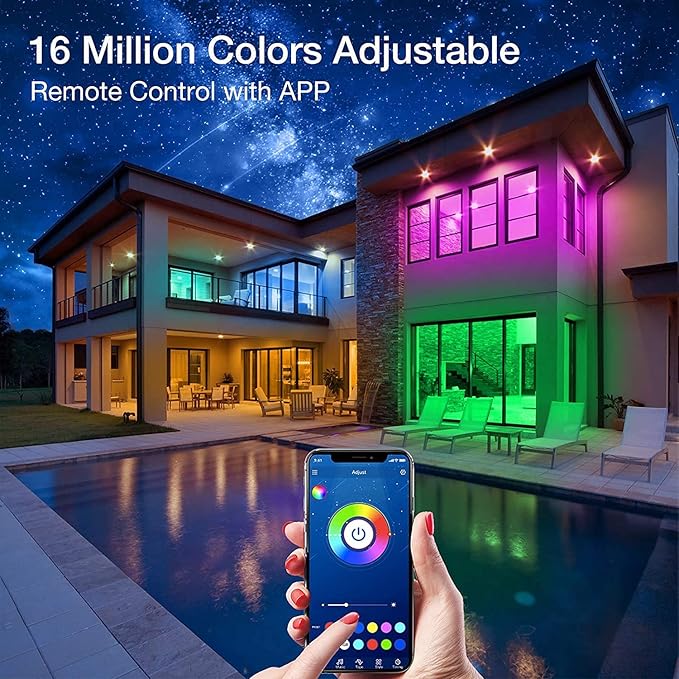 phopollo Bluetooth 24V Led Strip Lights 200ft (2 Rolls of 100ft), Color Changing LED Lights for Bedroom, Kitchen Decor, App Control and Music Sync