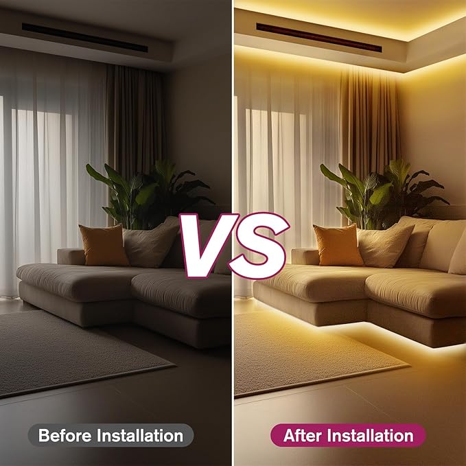 EMITEVER COB LED Strip Lights Warm White, 3000K Tape Light Premium High Density, DC 24V, 360+Lumens/ft, 2560LEDs/Spool, Ra 90+, 16.4ft/5m, UL Listed 5 Year After-Service (power supply sold separately)