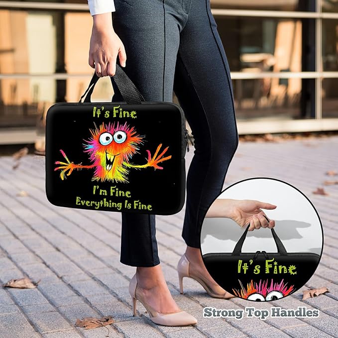 Laptop Sleeve Case Bag 13 inch, Colorful Little Monsters Slim Carrying Case Handbag Travel Laptop Bag for 13 inch MacBook Air M3/M2/Pro M2/ 13" iPad Pro/Air M4/M2 2024