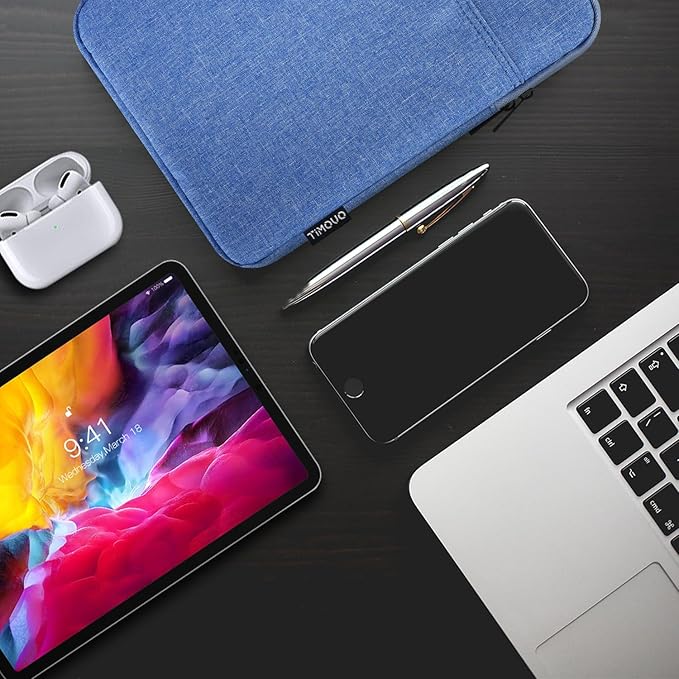 TiMOVO 9-11" Tablet Sleeve Bag for iPad 11-inch A16 2025, iPad 10.9"/10.2"| Air 11 Inch/5th/4th Gen. 10.9", Galaxy Tab A9+/A11Plus 11", Protective Bag Fit Smart Keyboard, Sky Blue