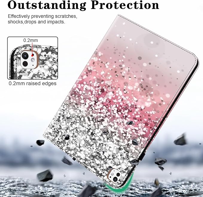 Case for iPad Pro 13 inch (M5/M4) 2025/2024, Premium Leather Folio Stand Protectors Cover with Auto Wake/Sleep, Pencil Holder, Hand Strap and Card Slots - Gradation