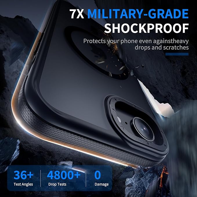 Strong Magnetic Case for iPhone 16E [2 Tempered-Glass Screen Protectors] Compatible with MagSafe Shockproof Slim Thin Case for iPhone 16E Phone Case 6.1 inch,Black Set