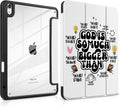 Case for iPad Air 13 inch 2026 M4 2025 M3 2024 M2 Release with Pencil Holder - Creative Inspiring Design Trifold Cover with Soft TPU Bumper Clear Back Auto Sleep for Students, Creative Slogans