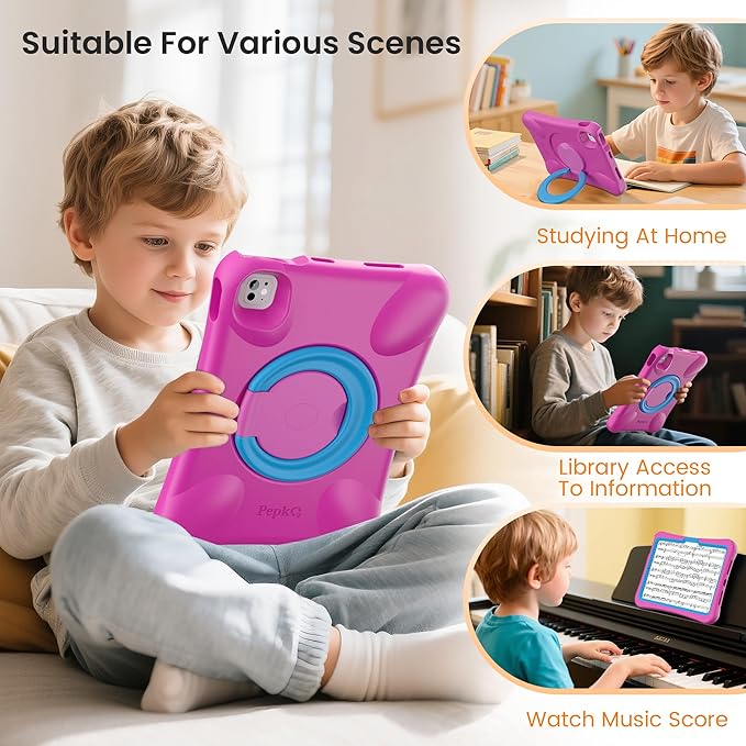 EVA Kid-Proof Case for iPad Pro 11 inch M4 2024 (A2836/A2837),Shockproof Heavy Duty Cover with Stand,Design for Kids Children