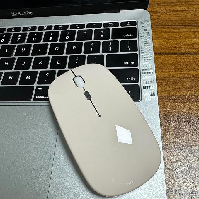 PEIBO Bluetooth Wireless Mouse for Laptop mac MacBook ipad MacBook air MacBook pro pc Desktop Computer Windows Chromebook Notebook (Cream White)