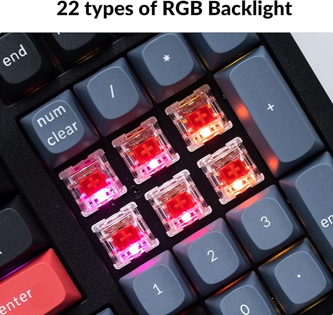 Keychron K4 Pro Custom Wireless Mechanical Keyboard, 100 Keys Hot-swappable QMK/VIA Programmable Macro with K Pro Red Switch RGB Backlit Compatible with Mac Windows Linux - Black