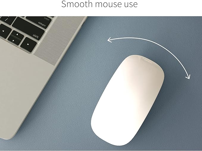 RENMTURE Dual-Sided Mouse Pad, Natural Cork & PU Leather Large Desk Pad for Office and Home Work, Desk Protector Non-Slip, Waterproof, Easy Clean (Blue Gray, 32"x16")