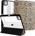 MrARTIST for for iPad Pro 11 Inch Case (M5/M4) 2025/2024 6th/5th Generation Case Cute for Women Girls Girly Kawaii Aesthetic Design for Apple Tablet Cover with Pencil Holder, Leopard Print