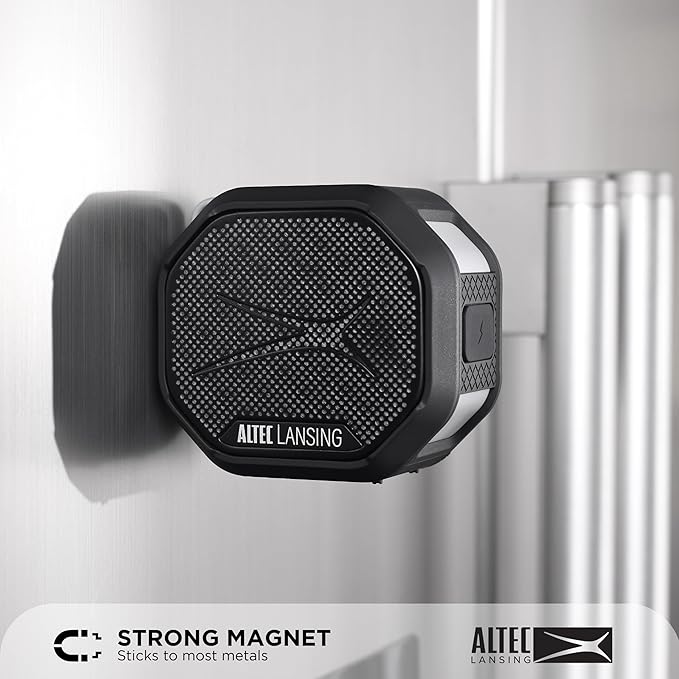 Altec Lansing HYDRATREK Magnetic Bluetooth Speaker, Waterproof IP67, Portable Speaker, True Wireless Pairing, USB-C Quick Charge, 3.7V 400mAh Battery, Voice Assistant, Perfect for Any Adventure