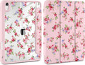 Case for iPad Air 13 inch 2026 M4 2025 M3 2024 M2 Release Slim Lightweight Shockproof Cute Light Pink Cover with Clear Back TPU Edge Pencil Holder Trifold Stand Auto Wake Sleep, Elegant Rose
