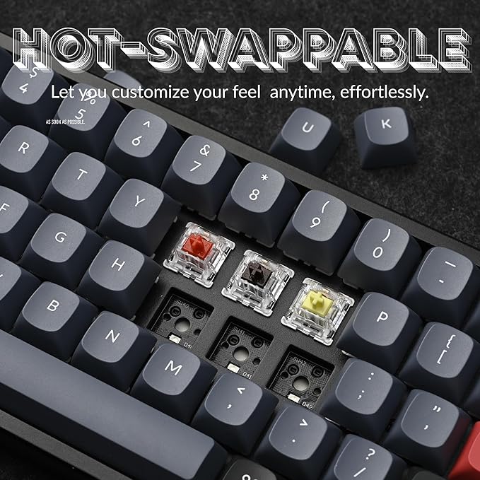 Keychron K14 Pro Wireless Custom Mechanical Keyboard,70% QMK/VIA Programmable Bluetooth/Wired RGB Backlight, Hot-swappable K Pro Red Switch - for Mac Windows Linux