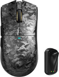ATTACK SHARK X11 Ultra 8K Carbon Fiber Wireless Gaming Mouse with 42000 DPI-PAW3950 MAX Sensor-63g Lightweight,Nordic 54L15 MCU Chip,Wired/BT/2.4Ghz,100 Million Clicks,Programmable for PC Mac(Black)