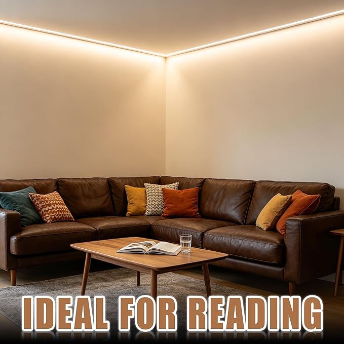 RadiantFlux 4000K 16.4Ft Led Strip Lights, Natural Light Strips Lights Indoor Use, Dimmable,Flexible, Super Bright LED Tape Lights for Living Room, Kitchen