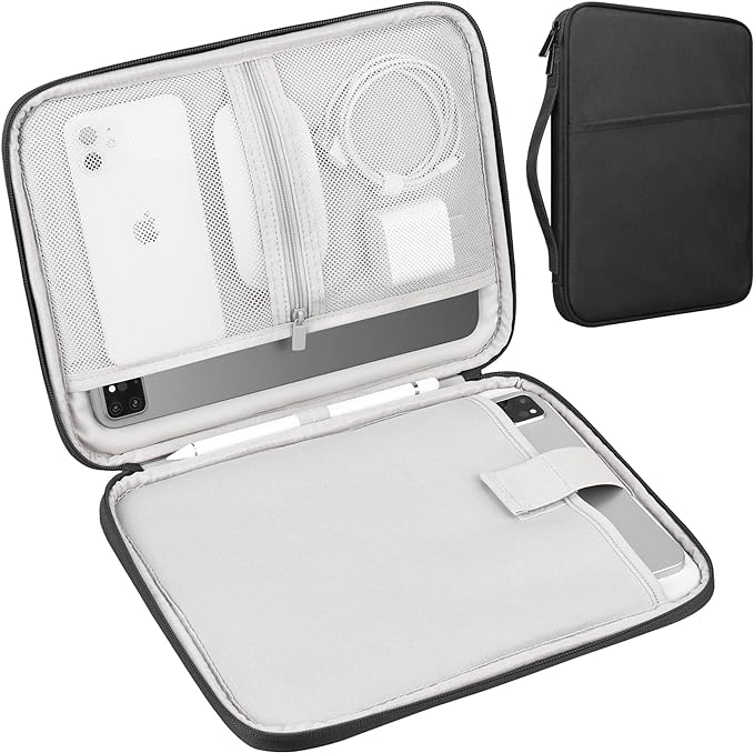 Lacdo Tablet Sleeve Bag Carrying Case for 13 inch New iPad Air M4 M3 M2 2026-2024, 13 inch iPad Pro M5 M4 2025-2024, 12.9" iPad Pro with Magic Keyboard, Water-Resistant iPad Pro Air Bag, Black