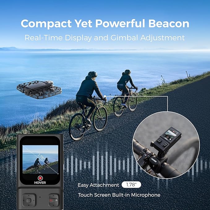 HOVERAir X1 PRO 4K Action Flying Camera, Foldable Drone with Camera with 42 KM/H Follow Speed, 10+ Fully Automatic Flight Modes, Fly Anywhere with OmniTerrain, SmoothCapture 2.0(Cycling Combo)