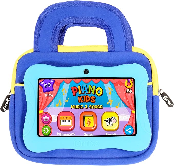 Contixo 10" Tablet Sleeve Bag - Compatible with K102 & K103 Kids Tablets, Shockproof & Water-Resistant Protective Carrying Case with Soft Lining - Dark Blue