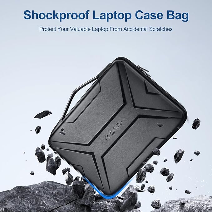 MOSISO 13-14 inch Laptop Hard Case, 13.3 inch Waterproof Shockproof Computer Bag Compatible with MacBook HP Dell,Artistic Geometric EVA Carrying Sleeve Laptop Case Hard Shell with Handle, Black