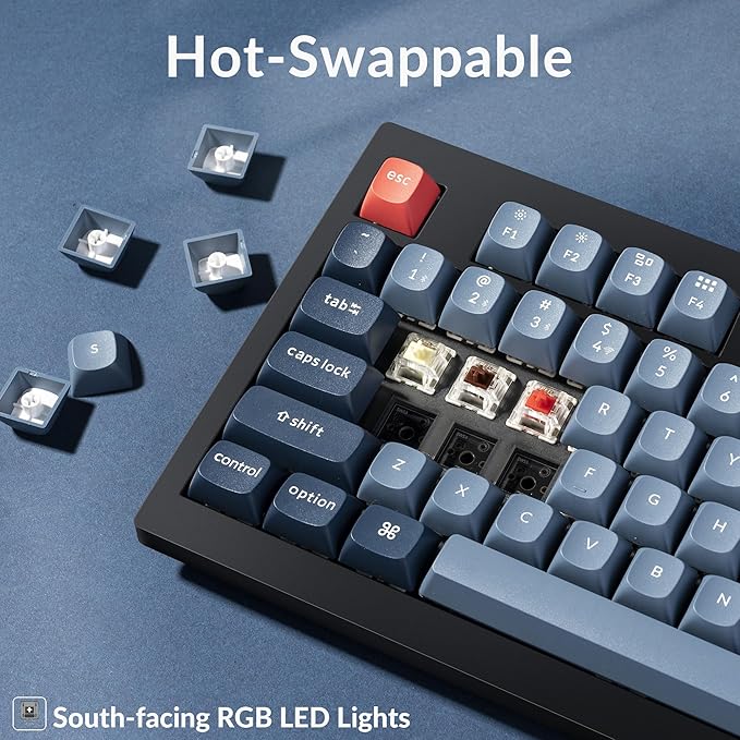 Keychron V5 Max Custom Wireless Mechanical Gaming Keyboard with Number Pad, 96% Layout QMK/VIA 2.4 GHz/Bluetooth 5.1/Wired, RGB Backlit Hot-Swappable Gateron Brown Switch for Mac Windows Linux