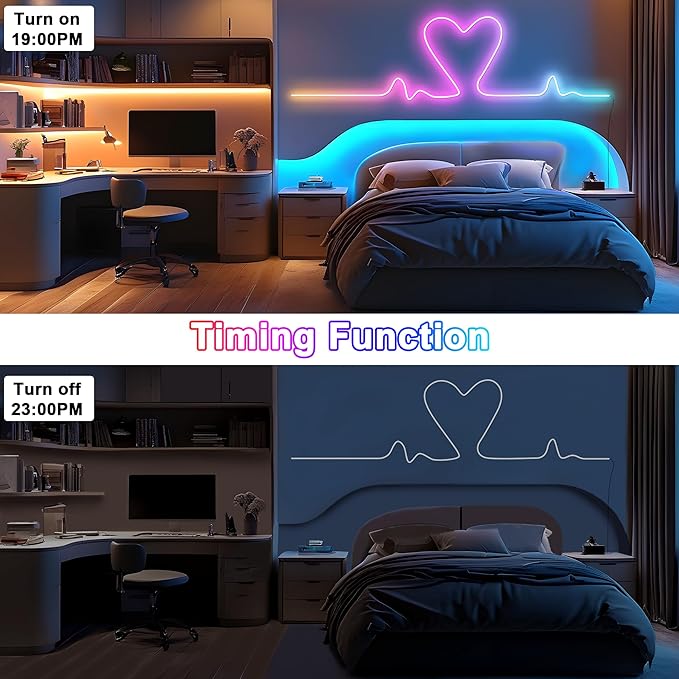 Cozylady RGB Neon LED Rope Lights, Waterproof Bluetooth APP Remote Control Music Sync Strip Lights, 24V Flexible DIY Silicone Light for Bedroom Home Indoor Outdoor Decor (7.5M/25Ft)