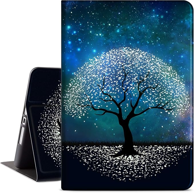 Vimorco iPad 9th/8th/7th Generation Case, iPad Case 9th Generation for iPads 10.2 Cases Auto Sleep/Wake, iPads Cover 9th Generation Multi-Angle View, Starry Sky Tree