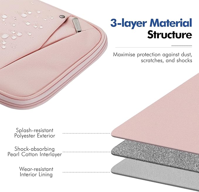 MoKo 9-11 Inch Tablet Sleeve Carrying Case with Handle, Padded Protective Travel Bag for New 11-inch iPad Air 4 2026/Pro M5/ A16, iPad 10th/Air 5/4th 10.9, i-Pad 9/8th 10.2,Tab S9/S8 11, Pink