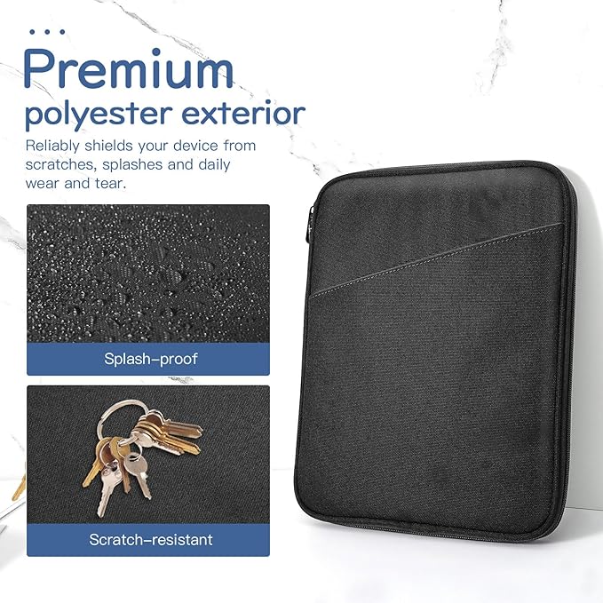 Dadanism 13 Inch Tablet Sleeve Bag Carrying Case for iPad Pro 13" M5/M4 2025/2024, iPad Air 13" M4/M3 2026/2025, iPad Pro 12.9", Galaxy Tab S10+/S9 FE+/S9+ 12.4", Remarkable Paper Pro 11.8", Black