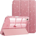 Fintie Slim Case for iPad Mini 7 (A17 Pro, 7th Generation) 2024 / iPad Mini 6 (6th Gen) 8.3 Inch - [Built-in Pencil Holder] Glittering Sparkly Shockproof Cover w/Shiny Clear Back Shell (Rose Gold)