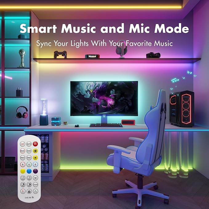 LED Strip Lights 50FT, Smart IC RGB Segmented DIY Color Changing, Rainbow Chasing Effects, WiFi App/Voice Control, Music Sync, Works with Alexa & Google Assistant, LED Lights for Bedroom Decor